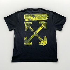 Vintage Off-White Virgil Abloh Brushstroke Arrows Graphic T-Shirt Mens S Black